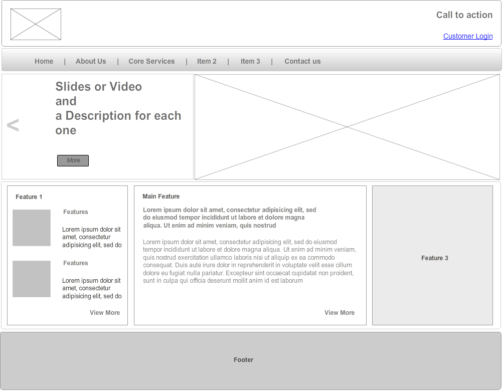 simple website wire-frame